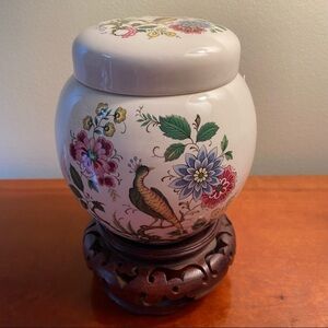 Vintage Sadler of England Ginger Jar Wood Stand